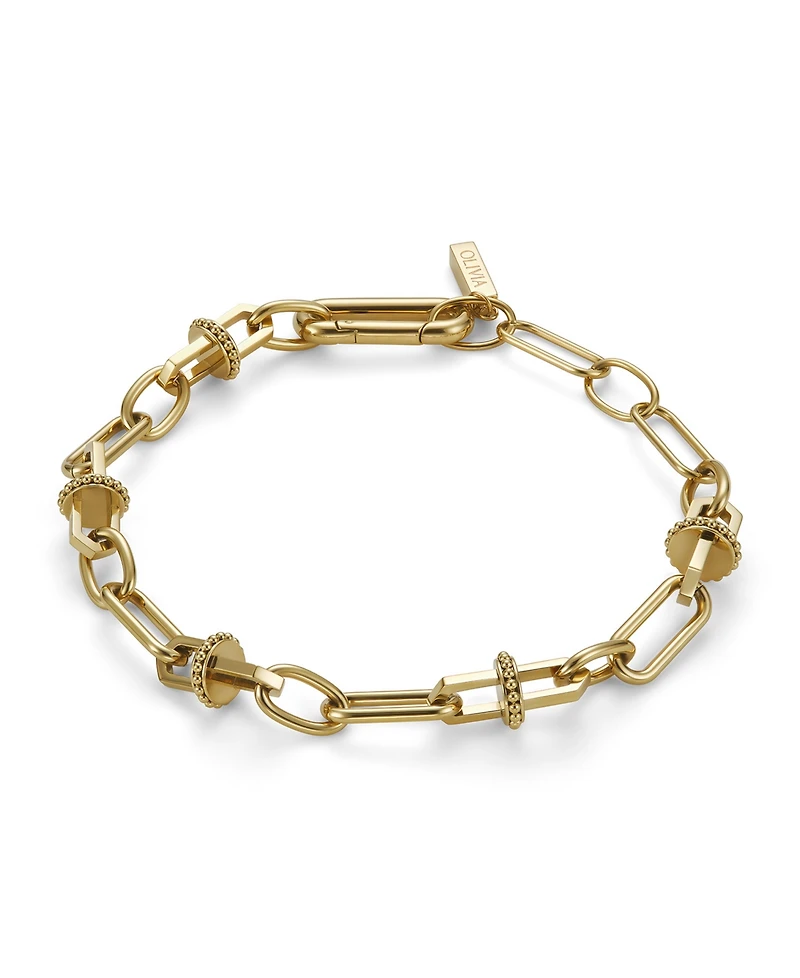 Olivia Burton Women's Mini Anchor Link Gold-Tone Stainless Steel Bracelet
