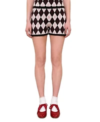 Pcfg Women's Daydreamers Argyle Knit Mini Short