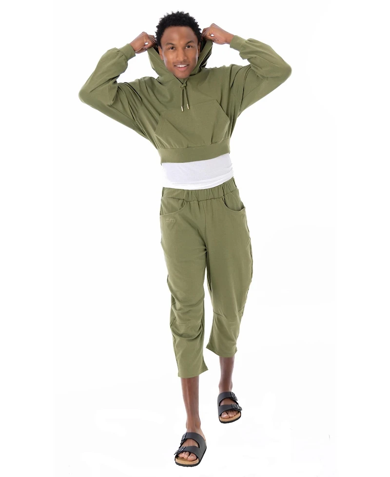 Dai Moda Men's Eco Crop Workout Hoodie