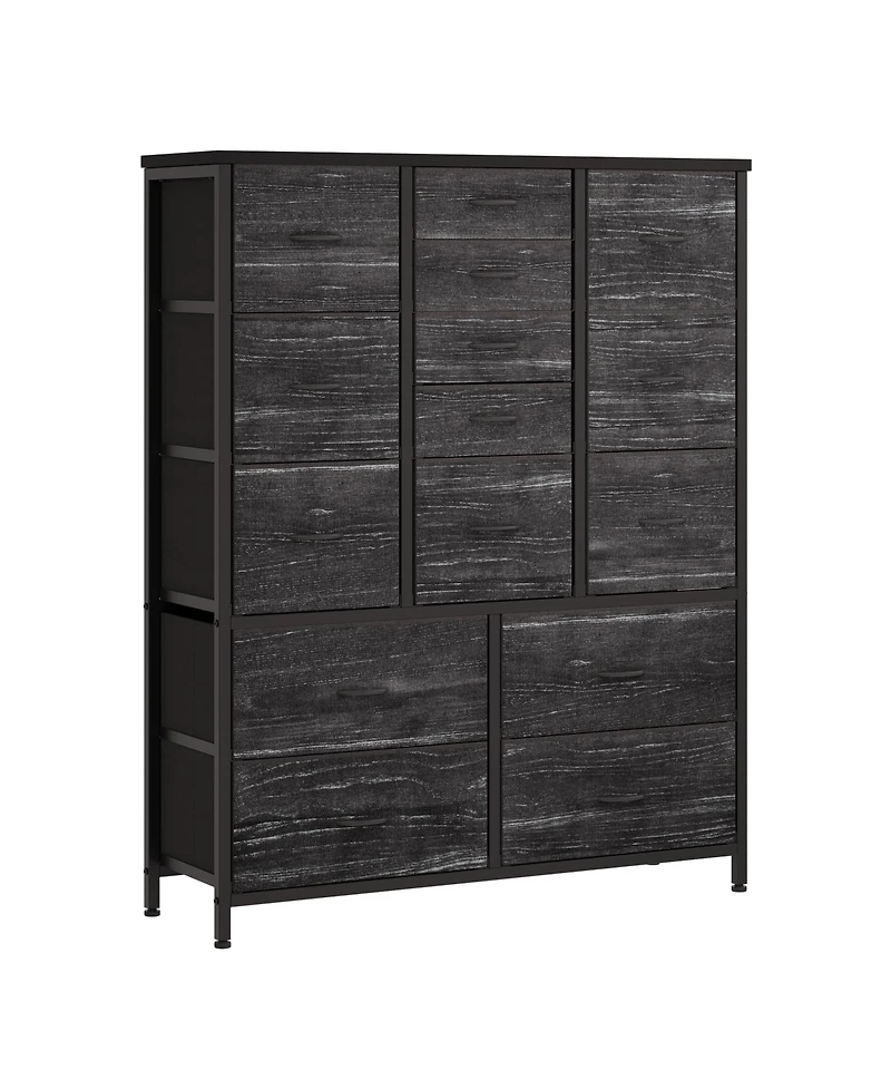 homfan 15 Drawers Dresser for Bedroom, Tall Dressers Fabric Storage Dresser Organizer Large Chest of Drawers for Closet, Hallway, Living Room