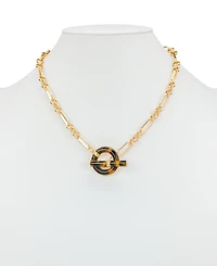 Patricia Nash Pave Tortoise Resin Collection Toggle Necklace