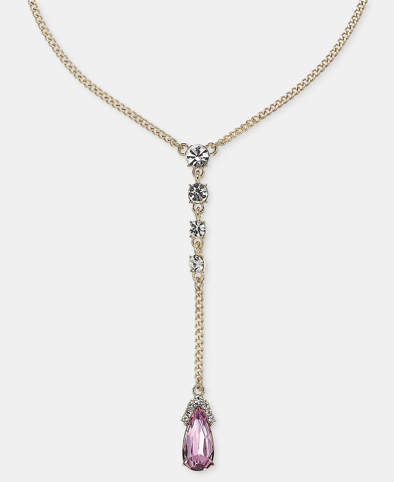 Givenchy Crystal Pear-Shape Lariat Necklace, 16" + 3" extender