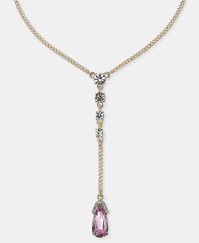 Givenchy Crystal Pear-Shape Lariat Necklace, 16" + 3" extender