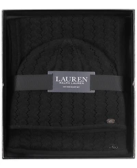 Lauren Ralph Knit Beanie and Scarf Set