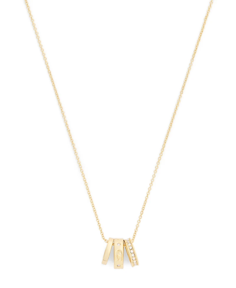 Coach Faux-Stone Signature C Stone Rondelle Necklace
