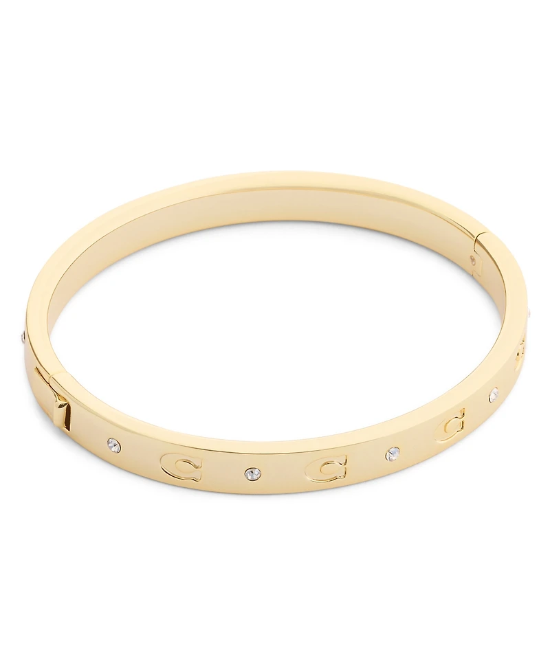Coach Faux-Stone Signature C Stone Bangle Bracelet