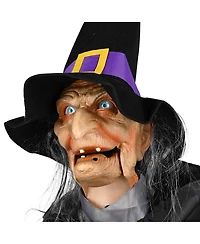 Yescom 9Ft Animatronics Flying Witch Hovering Broom Animated Halloween Outdoor Decoration Motion Activated Ac 110-240V 2026 Party Outdoor Decor