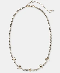 Karl Lagerfeld Paris Crystal Star & Moon Collar Necklace, 16" + 3" extender