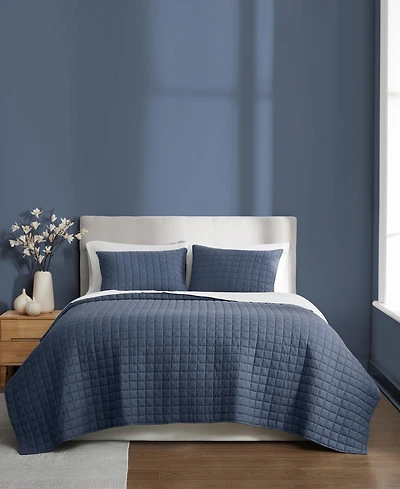 Brooklyn Loom Essential Cotton 3-Piece Quilt Set, Full/Queen