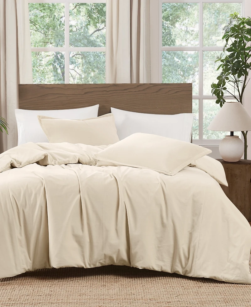 Brooklyn Loom Matte Cotton Velvet -Piece Comforter Set