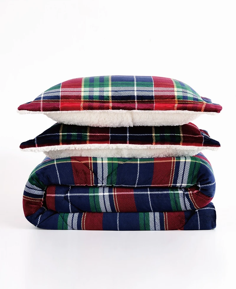 Truly Soft Cuddle Warmth Ivan Plaid 3-Piece Comforter Set