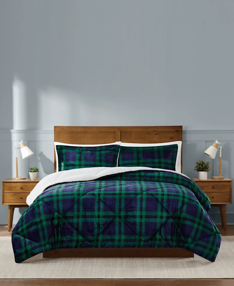 Truly Soft Cuddle Warmth Tartan Plaid 3-Piece Comforter Set