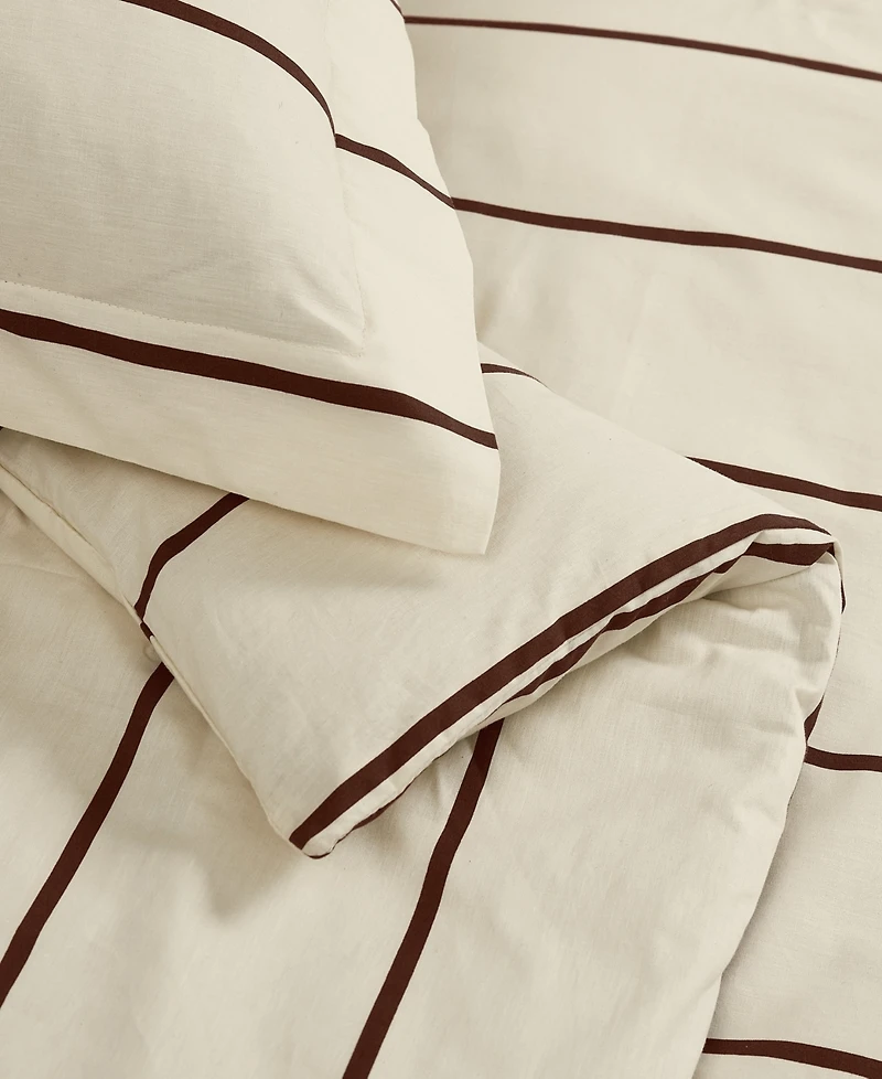 Brooklyn Loom Hayward Stripe 3-Piece Duvet Cover Set, King