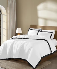 Brooklyn Loom Cotton Hotel Border 3-Piece Comforter Set, King