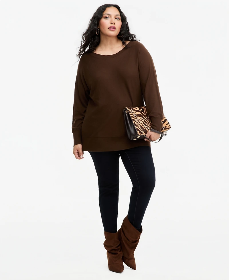 I.n.c. International Concepts Plus Boat Neck Raglan Sweater, Macy's Exclusive