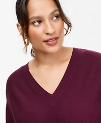 I.n.c. International Concepts Plus Double V V-Neck Dolman Sweater, Macy's Exclusive