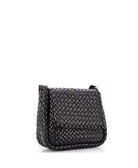 Pre-Owned Bottega Veneta Small Cobble Flap Shoulder Bag Padded Intrecciato Leather