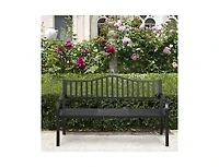 Mondawe Patio Garden Bench Steel Frame with Adjustable Center Table
