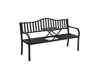 Mondawe Patio Garden Bench Steel Frame with Adjustable Center Table