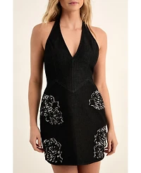 Nasty Gal Women's Denim Halterneck Mini Dress