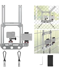 Neewer Phone Fence Mount with Phone Holder for Game Changer Mounting, Shock Absorbing Baseball Tennis Court Chain Link for Mevo Start