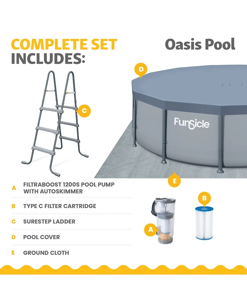 Funsicle 14' x 42" Oasis Round Above Ground Swimming Pool Set