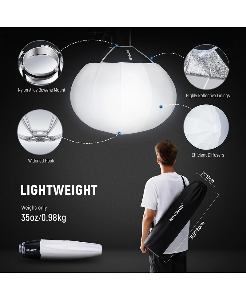 Neewer NS26L Softbox with 65cm, Rgb