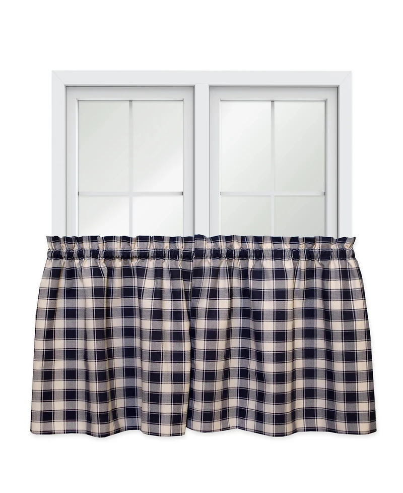 Ellis Curtain Country Check Tailored With 1.5inch Rod Pocket Window Tiers