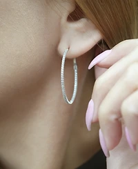 Macy's Diamond Hoop Earrings (1 ct. t.w.) 14k White Gold