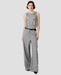 French Connection Women's Matteo Wide-Leg Plaid Trousers
