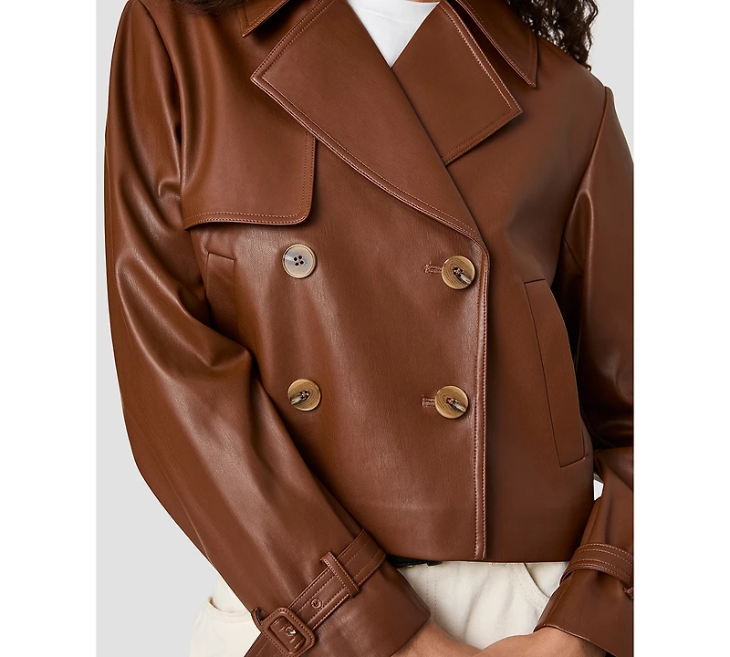 French Connection Women's Porto Button-Front Cropped Jacket
