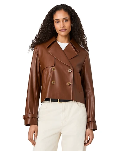 French Connection Women's Porto Button-Front Cropped Jacket
