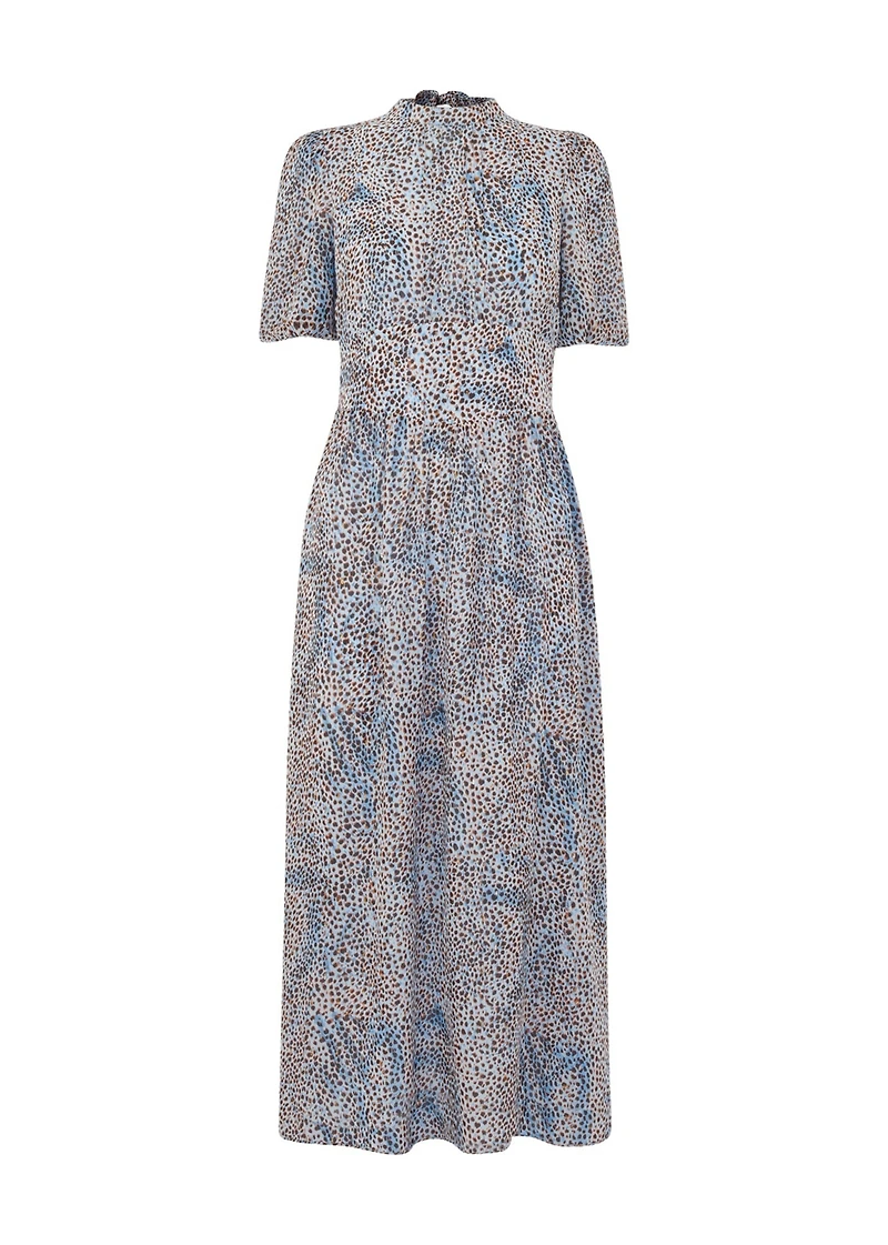 Whistles Women's High Neck Fit and Flare Midi Dress