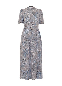 Whistles Women's High Neck Fit and Flare Midi Dress