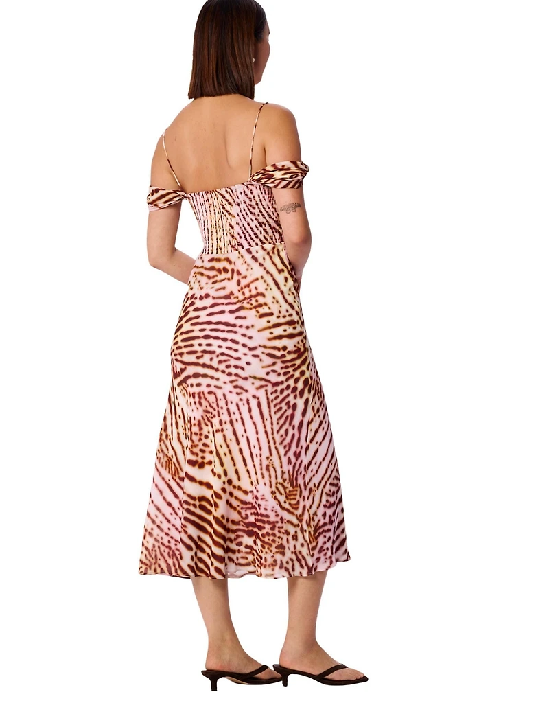 Whistles Women's Orchid Print Scarf Midi Dress