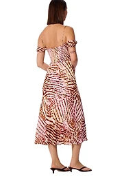 Whistles Women's Orchid Print Scarf Midi Dress