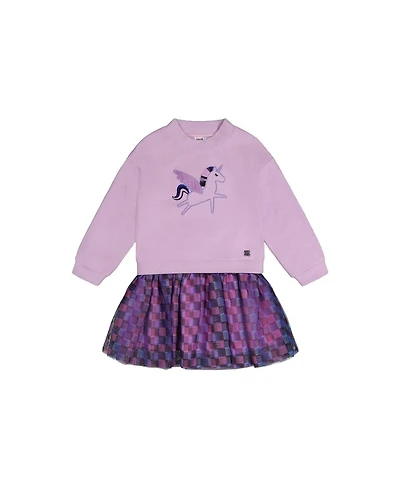 Deux par Little Girls (6-12) Bi Material Dress