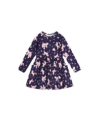 Deux par Deux Girls' (6-12) Long Sleeve Unicorn Print Dress