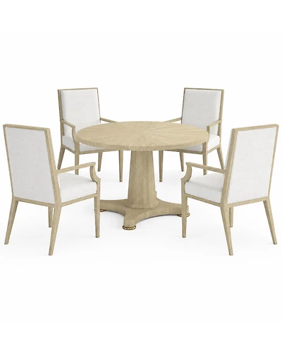 A.r.t. Furniture Eave Ii 5-Piece Round Dining Set (Table & 4 Upholstered Arm Chairs)
