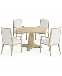 A.r.t. Furniture Eave Ii 5-Piece Round Dining Set (Table & 4 Upholstered Arm Chairs)