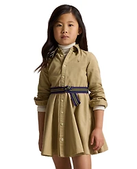 Polo Ralph Lauren Toddler and Little Girls Belted Chino Cotton Shirtdress