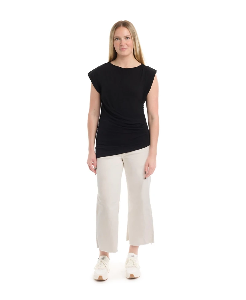 Wilt Women's Boat Neck Rolled Cuff Tee
