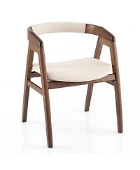Slickblue Modern Wicker Dining Chair with Comfortable Curved Back