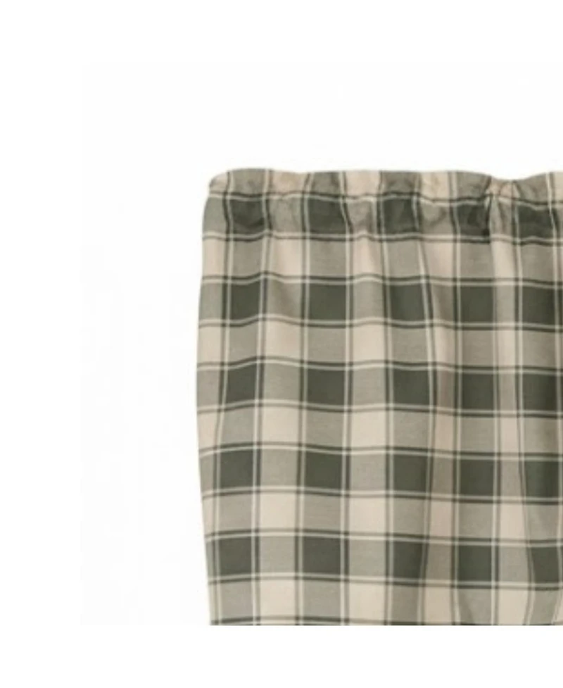 Ellis Curtain Polyester and Cotton Country Check Tailored With 1.5 inch Rod Pocket Window Valance