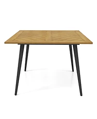 Gymax 42.5'' Outdoor Dining Table with 1.9'' Umbrella Hole Adjustable Foot Pads