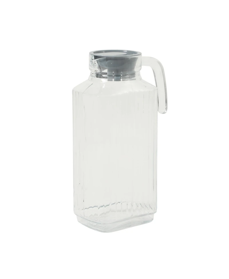 Gibson Home Glass Pitcher, 61 oz (1.8L) – Clear Water & Juice Pitcher with Lid and Easy-Pour Handle, Soda Lime Glass