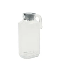 Gibson Home Glass Pitcher, 61 oz (1.8L) – Clear Water & Juice Pitcher with Lid and Easy-Pour Handle, Soda Lime Glass
