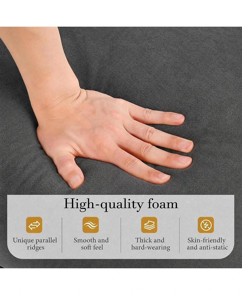 gaomon Large Ottoman for Modular Sofa, 29.5" Corduroy Pouf Ottoman with Spring Cushion, Rectangle Foot Rest for Couch