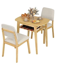 Slickblue 3 Piece Kitchen Dining Table Set with Upholstered Chairs for 2 Person