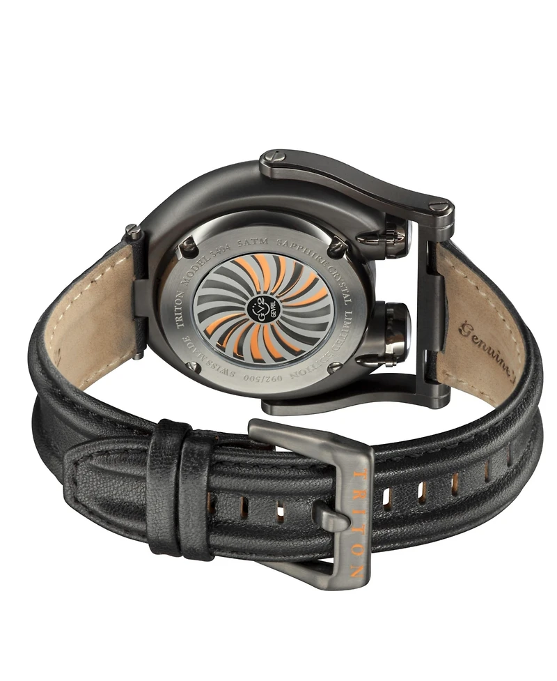 GV2 by Gevril Men's Triton Swiss Automatic Leather Strap Watch